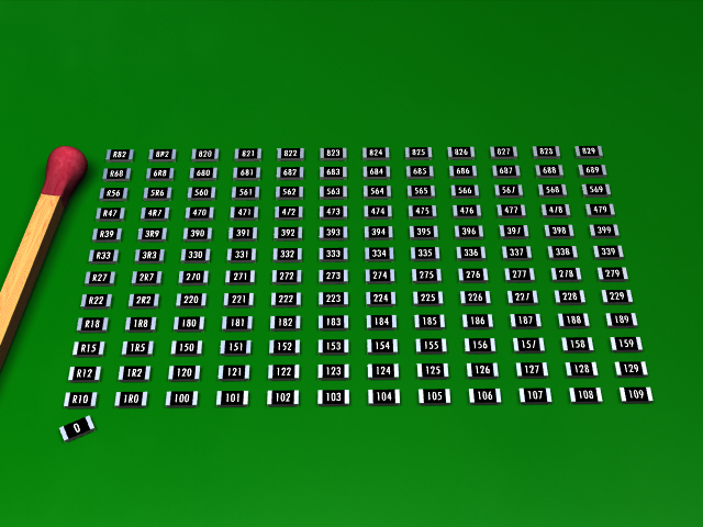 e 12系列贴片电阻SMD，尺寸1206，带数值标记